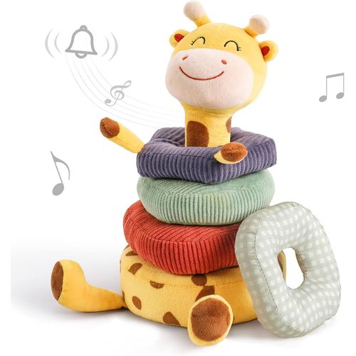 Jouet Doux Pour Bb,Jouet Bb Girafe Empilable Doux,Hochet De Bb Avec Son,Jouet D'veil Pour Bb,Peluche Jouet ducatif,Jouets D'activit Et De Dveloppement Cadeau Pour Garons Et Filles.[G1161]