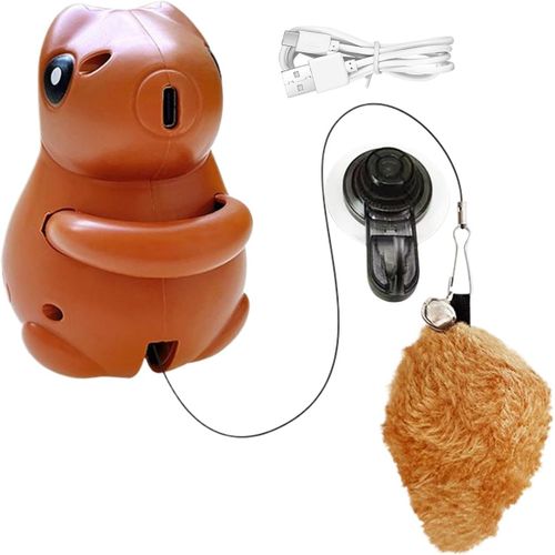 Jouet cureuil pour chat, jouet interactif avec queue en peluche, mobile avec ventouse, accessoire pour animaux de compagnie pour les activits anti-ennui