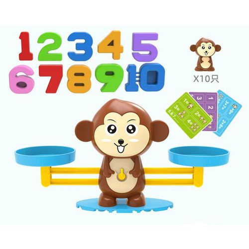 Jouet ducatif De Maths Montessori, quilibre Entre Personnages Et Chiffres, Jeu De Socit, Jouets D'Apprentissage, chelle Balance quilibrage En Numro Numrique Et Animaux Singe Pingouin, Appr