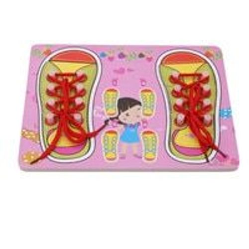 Montessori Busy Board En Bois Pour Apprendre à Nouer Des