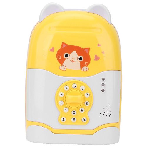 Jouet Educatif Pour Enfant, Valise De Depot D'argent Avec Code De Simulation Et Poignee De Roue (Jaune)