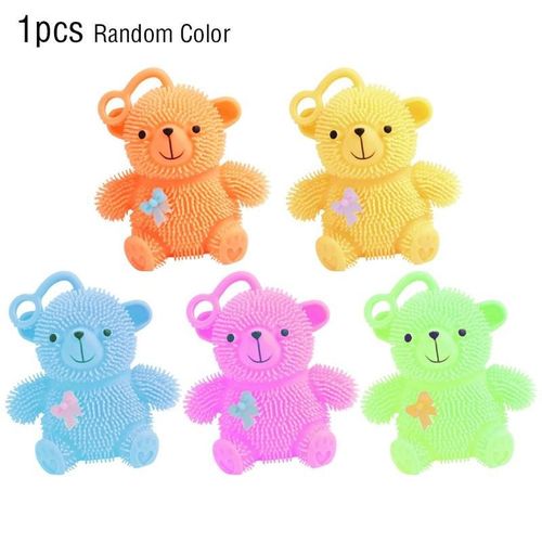 Jouet lastique Lumineux Pour Enfants, 1 Pice, Flash Color, Ours Mignon, Dcompression, Doux, Cadeaux En Caoutchouc, Jouet De Vacances, K5e7
