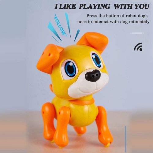 Jouet lectronique Pour Chien Robot Avec Lumires De Dtection De Gestes Et Sons De Chiot Lecture De Musique Intelligente, Bleu