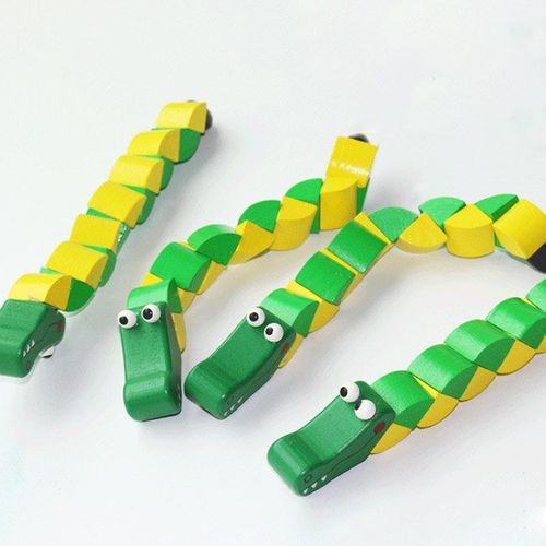 Jouet En Bois Color En Forme D'insecte, Jouet ducatif Pour Enfants, Puzzle Animal Mignon, Blocs D'exercice Flexibles Pour Les Doigts, Jouet Montessori