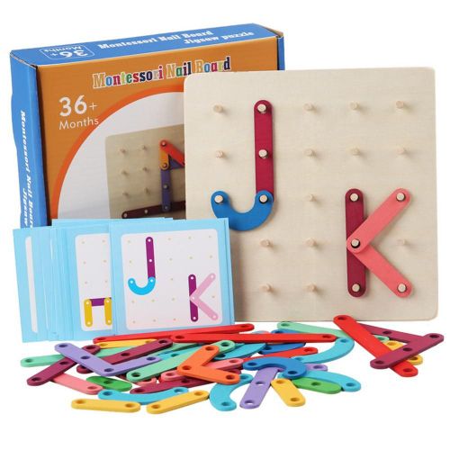 Jouet En Bois Montessori, Planches  Ongles, Jouet ducatif, Ensemble De Colonnes Gomtriques, Chiffres, Alphabet, Lettres, Caractres Chinois