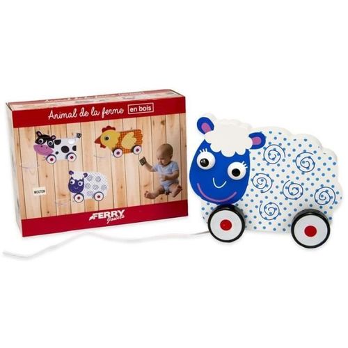 Jouet En Bois Mouton  Tirer Ferry Pour Bb De 24 Mois - 2 Ans