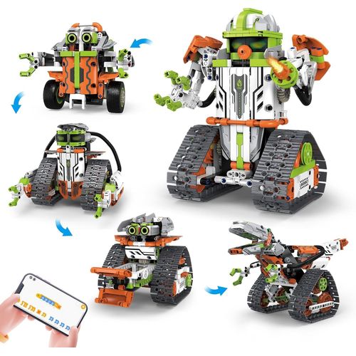 Jouet En Briques,Robots Tlcommand Pour Enfants,5 Sur 1 Bloc De Construction Cadeaux Pour Les Filles Garons De 6-15 Ans,Applications Et Tlcommandes Robot Rc Cars,Toys Building SetsJaune Vert