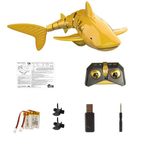Jouet En Forme De Requin Dor, Robot Radiocommand, Bateau, Poisson, Simulation Radio, Usb, Rechargeable, 2.4g