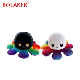 Jouet en peluche pieuvre r versible noir et blanc BOLAKER Rakuten