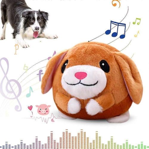 Jouet En Peluche Pour Animal De Compagnie Actif Et Mobile, Jouet lectronique Interactif Pour Chien, Jouet Couineur Mobile Pour Chien, Jouet Interactif Mobile Pour Chien Avec Enregistrement-Brun