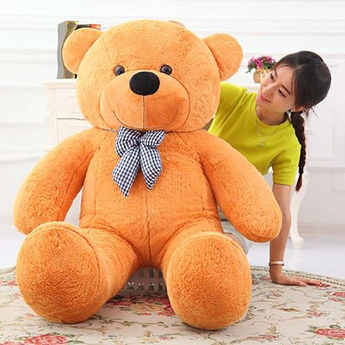Jouet En Peluche Teddy Nouveau Grand Ours Moelleux Cadeau Doux Grande Poupe En Tissu Ours Paisible De 2 Mtres Carr Couleur Brun Clair Style Cravate