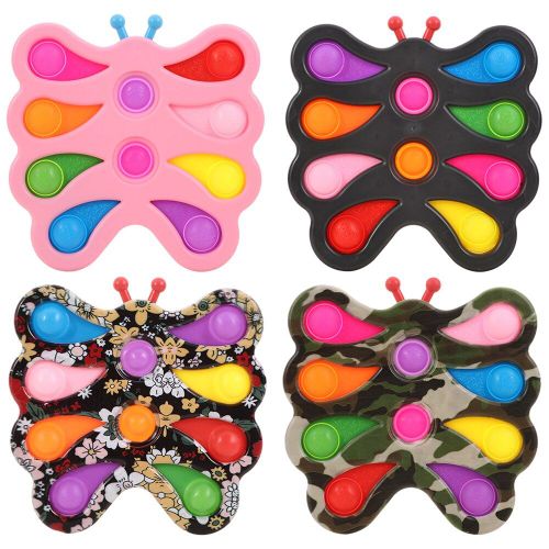 Jouet Fidget  Fossettes Color Pour Enfant Et Adulte, Forme Papillon, Pointe Des Doigts, Bulle, Soulagement Du Stress, Jouets Relaxants, Autisme, ducation Prcoce