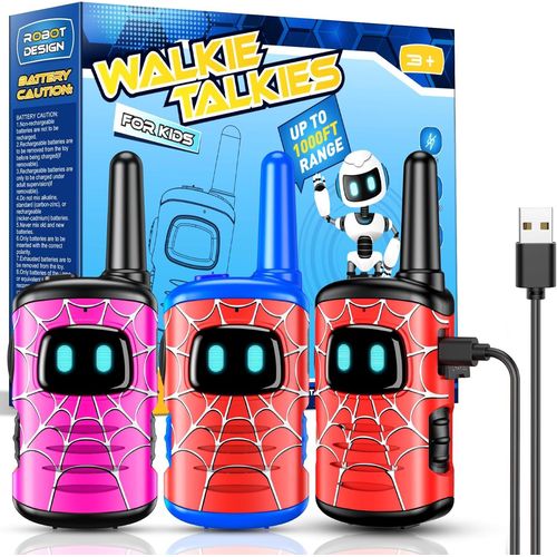 Jouet Garon 3-10 Ans, Spider Talkie Walkie Enfants Rechargeable, Rduction De Bruit, Digital, Multicolore[TOT527440]