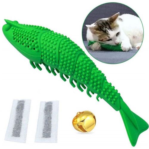 Jouet Interactif Pour Chat Avec Herbe  Chat, Brosse  Dents Pour Chaton, Nettoyage Des Dents Dentaires, crevisse( 2 Boules De Cataire)