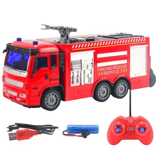 Jouet Modle De Camion De Pompier Tlcommand Pour Garon, Jouets D'ingnierie Rc, Grue Assad, Jaillissement D'eau, Cadeaux D'anniversaire Et De Nol