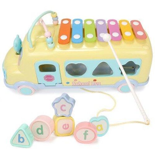 Jouet Musical En Forme De Bus Pour Bb, Piano  Frapper, Dveloppement De La Coordination Il-Main, Outil Multifonction D'apprentissage Prcoce