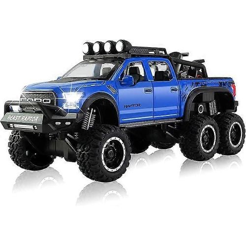 Jouet Pickup F150  Six Roues (Longueur 8,6 Pouces) Mtal Moul Sous Pression Modle De Voiture Son Et Lumire Avec Moto Voiture Jouet 3 4 5 6 7 8 9 10 11 Jouet De Garon De 12 Ans (