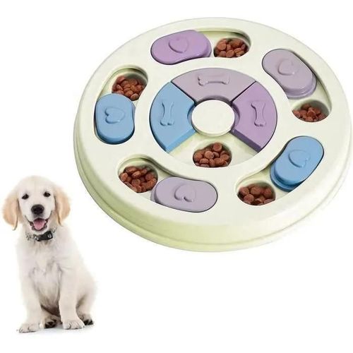 Jouet Pour Chien - Puzzle Distributeur Friandises Chiot Gamelle  Alimentation Lente Antidrapante.
