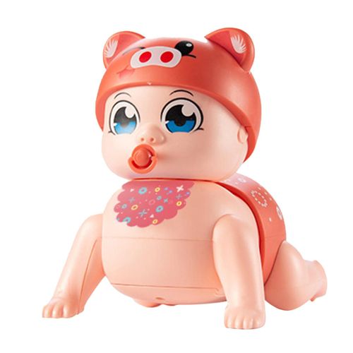 Jouet Rampant Mignon Dessin Anim Forme Intelligence Dveloppement Poupe De Bb Rampante lectrique Sre Pour Toddlers_Red
