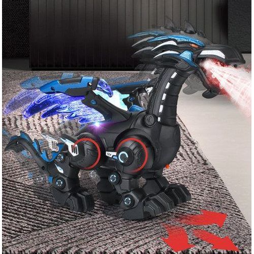 Jouet robot dinosaure noir  Dinosaure marcheur lectronique avec fonction de pulvrisation de brouillard d'eau