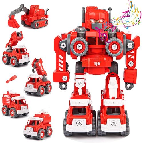 Jouet Robot Stem Dmontable 5 En 1 Avec Sons Et Lumires - Construisez Votre Propre Robot De Voiture !