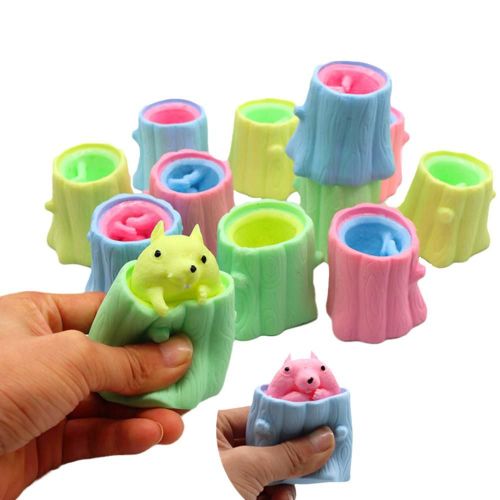 Jouet Sensoriel D'cureuil  Presser, Dballage, Porte-Stylo Rempli D'Arbre, Tasse D'cureuil, En Toute Scurit, Non Toxique, Animal Calmant, Fidget, Jouets Pour Enfants Et Adultes