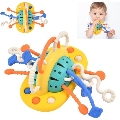 Jouet sensoriel pour Bb, Corde  Tirer en Silicone Jouet d'activit, Montessori Jouet sensoriel pour Bb, Premiers Jouets ducatifs, Jouets ducatifs Cadeau pour Les Enfants
