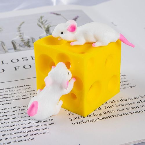 Jouet Souris Et Fromage Paresseux, Cache-Cache Et Recherche, Anti-Stress, Figurines, Bloc De Fromage, Jouets Pour Enfants