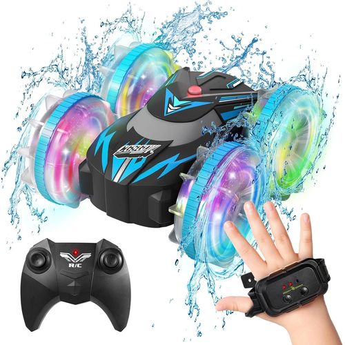 Jouet Voiture Tlcommande, Bateau De Tlcommande De 2,4 Ghz, Vhicule De Cascade Rc Tout - Terrain Avec Lumire Led, Jeux Exterieur Cadeau Enfant, Garon Et Fille 6-12 Ans