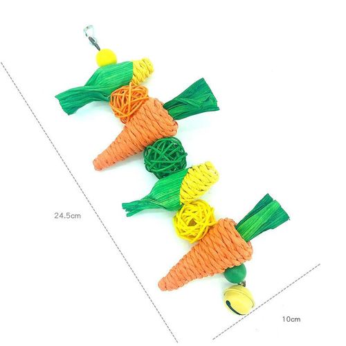 Jouets De Dentition En Forme De Perroquet Pour Animaux De Compagnie,Ulde Paille Tisse  La Main,Boule En Rotin De Mas,Hamster,Lapin,Accessoires Pour Oiseaux - Type A Toy String