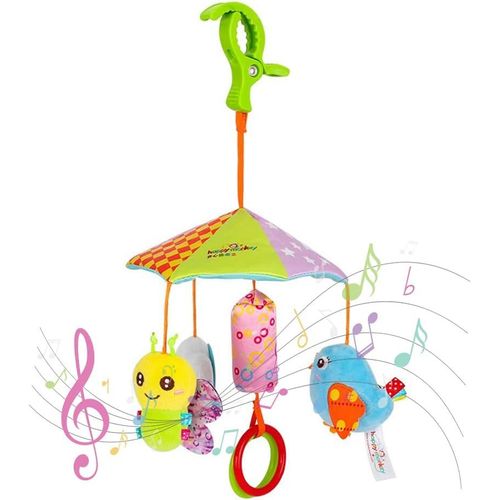 Jouets De Landau Pour Bb Pour Lit Mobile, Jouet Hochet Doux  Suspendre Pour Poussette/Buggy Avec Clips, Jouets Sensoriels Pour Bbs Filles Et Garons, Convient Pour Les ges 0 24 Mois.[G1197]