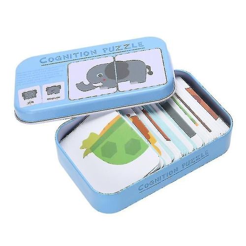 Jouets De Puzzle Cognitif Pour Enfants - Cartes De Jeu Assorties Dans Une Bote En Fer Pour Les Enfants De 1  6 Ans : Animaux, Fruits, Vhicules