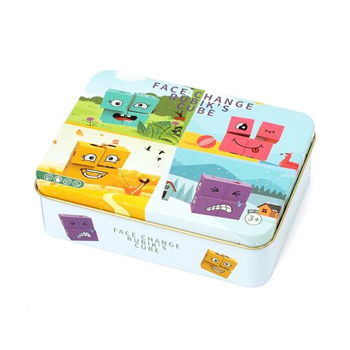 Jouets Educatifs Pour Enfants, Cubes De Construction Rubik A Visage Changeant Pour La Table, Interaction Parent-Enfant, Jouets De Puzzle A Visage Changeant En Blocs De Construction