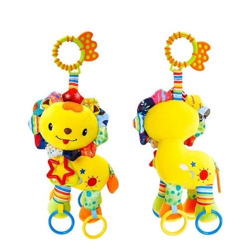 Jouets En Peluche En Forme De Lion Pour Bbs De 0  12 Mois, Mignons Hochets De Lit, Clochette, Poupe ducative Pour Nouveau-N, Anneau De Dentition Suspendu