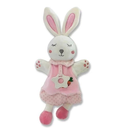 Jouets pour bbs : hochet en peluche, lapin mignon, jeux pour bbs, couverture en peluche douce, animaux en peluche, serviette, poupe, jouets pour bbs de 0  12 mois-marionnette  main lapin