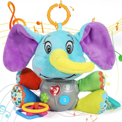 Jouets Pour Nouveau-N Garon Et Fille De 0  12 Mois, Jouet Musical En Peluche lphant Multifonctionnel, Jouet De Dentition, Convient Pour Les Siges De Voiture, Berceaux Et Poussettes.[G646]
