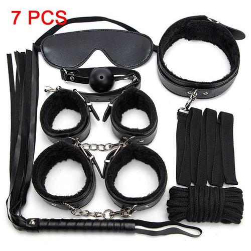 Jouets Sexuels En Peluche Pour Femmes Et Couples, Menottes En Cuir, Pinces  Mamelon, Collier, Masque, Fouet, Kits Bdsm Pour Adultes, Ensemble De Bondage