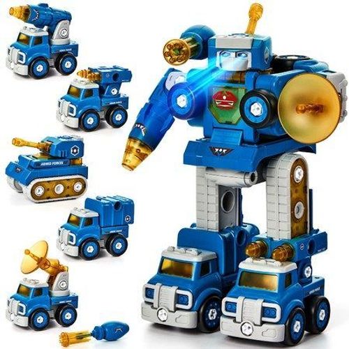 Jouets Stem 5 En 1 Transformables : Construisez Des Vhicules De Combat Blinds Et Des Robots !