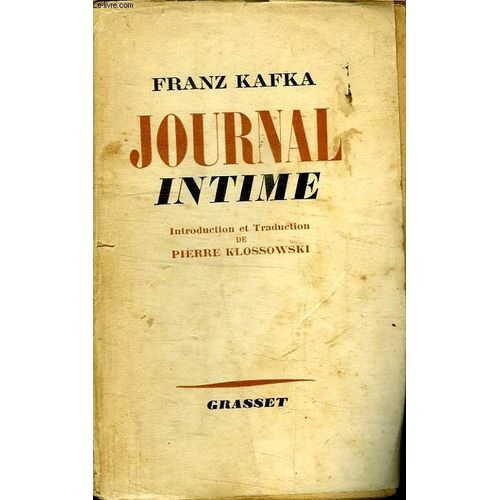 Journal Intime.   de franz kafka   Format Broch (Livre)