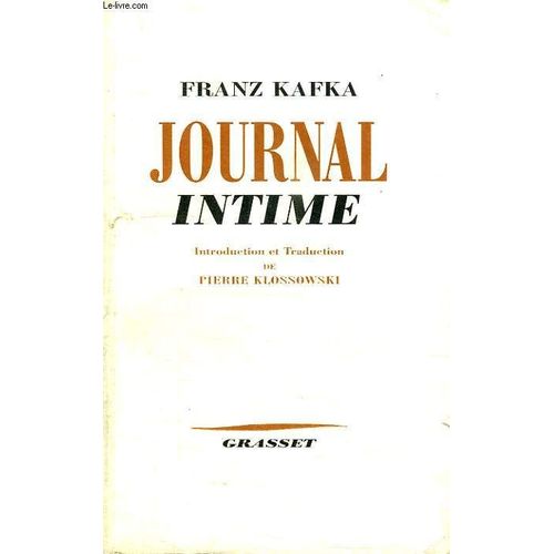 Journal Intime.   de franz kafka  Format Broch 