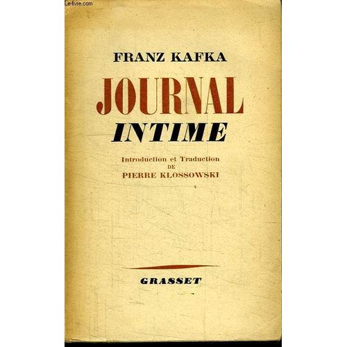 Journal Intime.   de Franz Kafka  Format Broch 