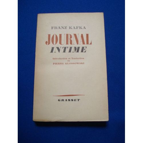 Journal Intime   de franz kafka