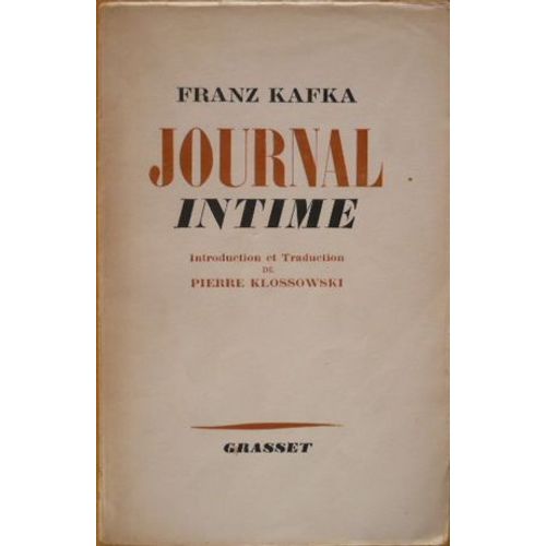 Journal Intime de Franz Kafka