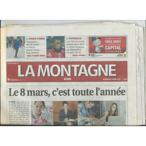 Journal La Montagne 08/03/2013 Pierpoljak, Vincent Moscato, La Grande Sophie, Yveline Gimbert, Graldine Pailhas, David Bowie