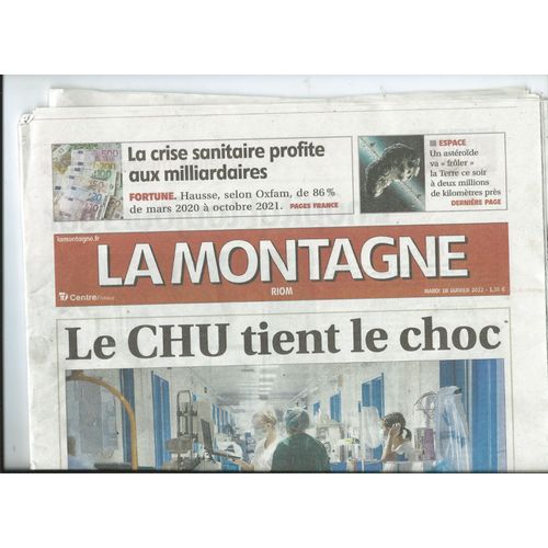 Journal La Montagne Centre France Riom 18/01/2022 Michel Polnareff, Marie Trintignant Par Sa Mre Nadine, Maxime Le Forestier,  Les Ttes Raides, Laurent Bordier