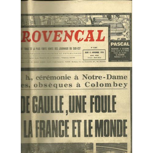 Journal Le Provenal, 12/11/1970,  N 9267 