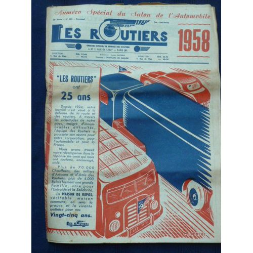 Journal Les Routiers N 280 - Spcial Salon De L'auto 1958