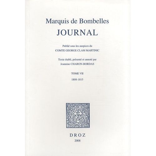 Journal - Tome 7, 1808-1815    Format Broch 