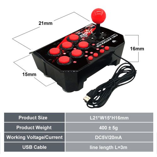 Joystick De Jeu Filaire Usb 4 En 1, Station D'arcade Rtro, Console De Jeux Turbo, Contrleur De Combat  Bascule Pour Ps3, Switch, Pc, Android Tv