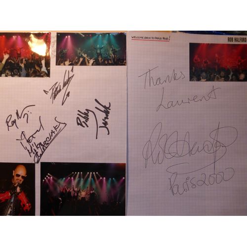Judas Priest  Rob Halford  Autographes De Rob Et Des Quatre Membres De Son Groupe Halford Faits  L'elyse Montmartre En 2000